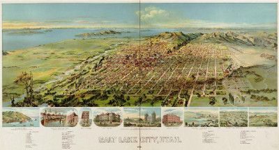 1891 Salt Lake City Bird's Eye View